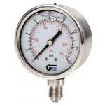 PRESS GAUGE SS DIAL 4" 0-2.5BAR 1/2"BSP BT ENT PGG144